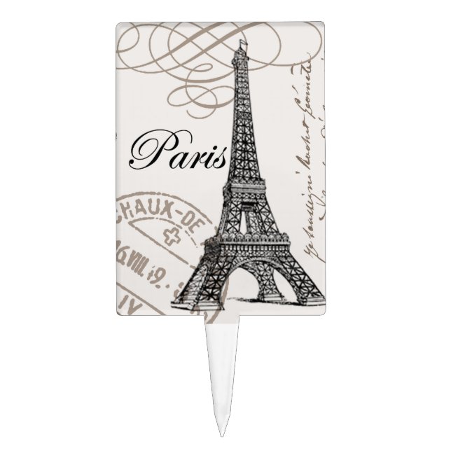 Vintage Eiffel Tower...cake topper (Front)