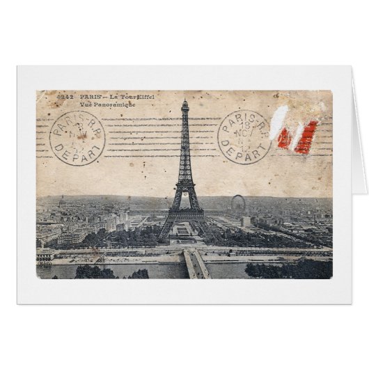 Vintage Eiffel Tower Cards (Front Horizontal)