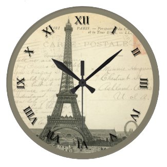 Vintage Eiffel Tower Clock