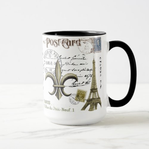 Vintage Eiffel Tower coffee mug