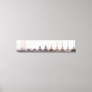 Vintage Eiffel Tower construction photo Paris Canvas Print