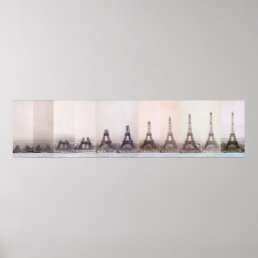 Vintage Eiffel Tower construction photo Paris Poster