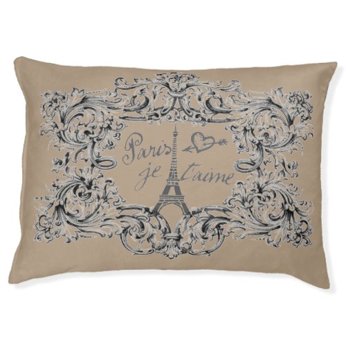 Vintage Eiffel Tower Design Paris Je taime Pet Bed