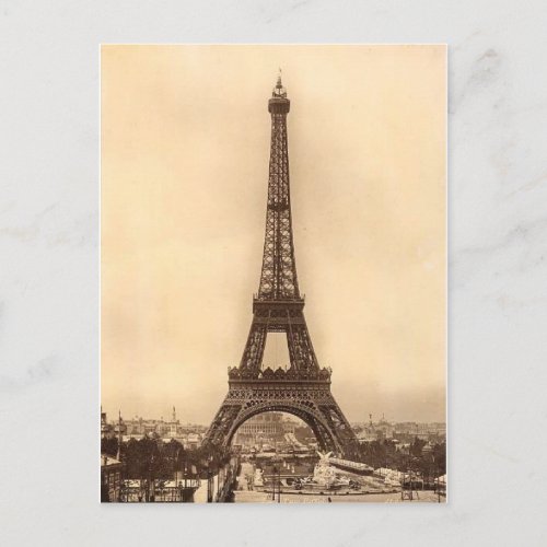 Vintage Eiffel Tower Design Postcard