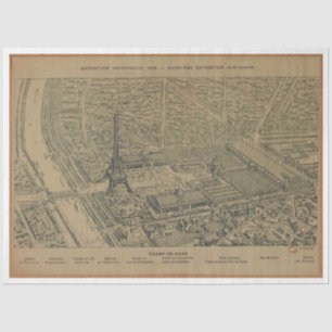 Vintage Eiffel Tower Ephemera Decoupage Exhibition Tissue Paper