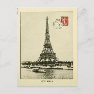 Vintage Eiffel Tower in Paris France Postcard