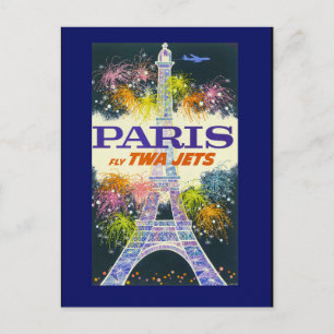 Vintage Eiffel Tower in Paris France Postcard