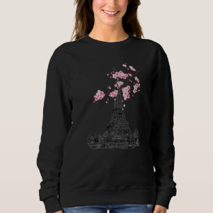 VINTAGE EIFFEL TOWER IN PARIS FRANCE SAKURA CHERRY SWEATSHIRT