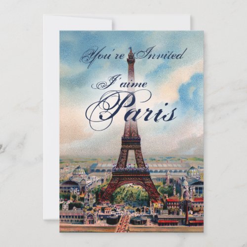 Vintage Eiffel Tower Invitation