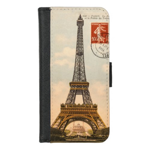 Vintage Eiffel Tower iPhone 87 Wallet Case