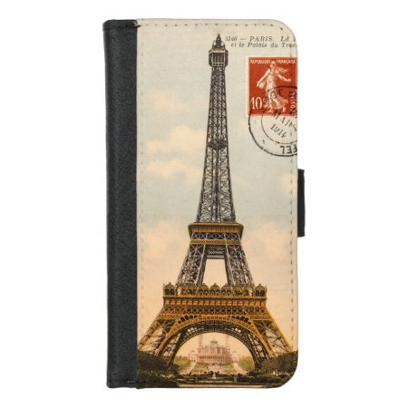 Vintage Eiffel Tower Iphone 8/7 Wallet Case