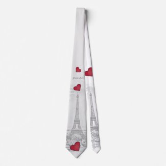 Vintage Eiffel Tower - J'aime Paris  Neck Tie