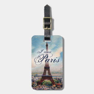Vintage Eiffel Tower Luggage Tag