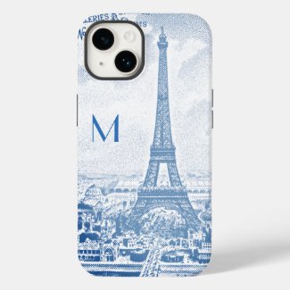 Vintage Eiffel Tower -monogrammed 
