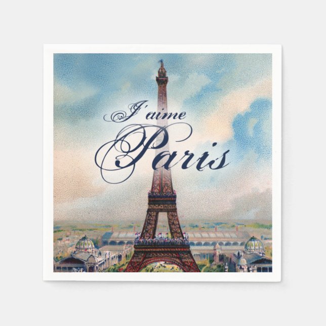 Vintage Eiffel Tower Napkins (Front)