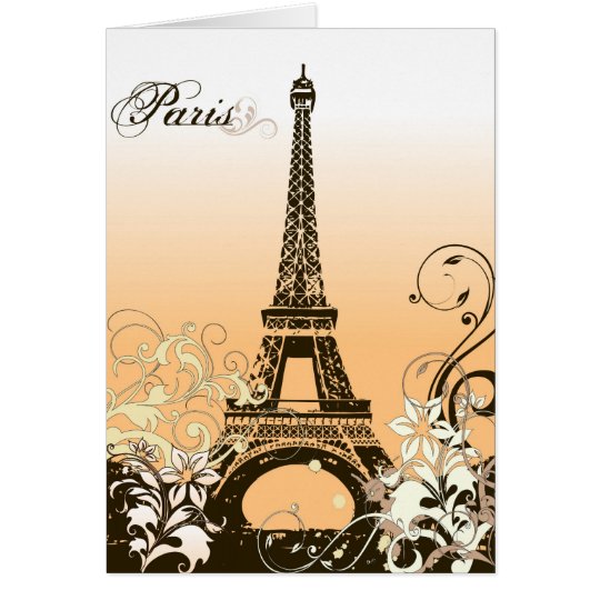 Vintage Eiffel Tower of Paris Greeting Card