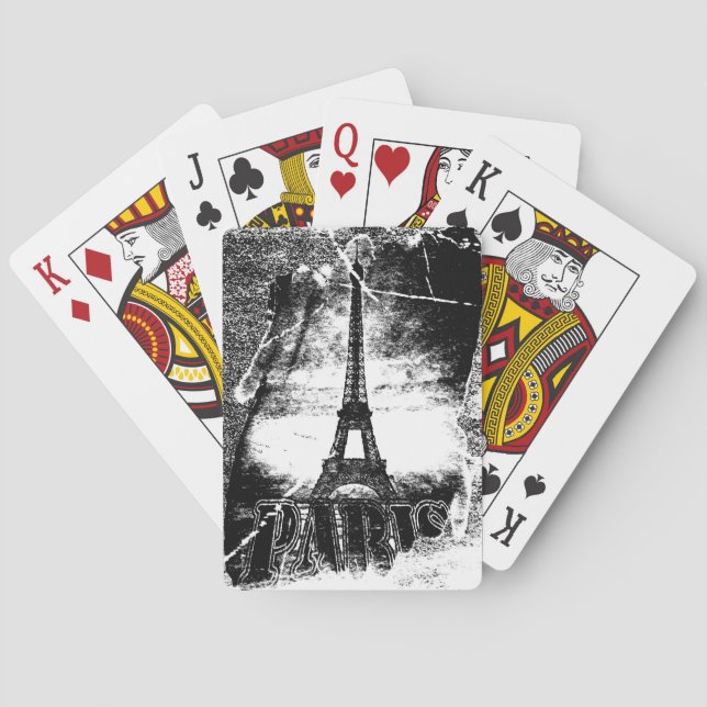Vintage Eiffel Tower Paris 2 Poker Cards (Back)
