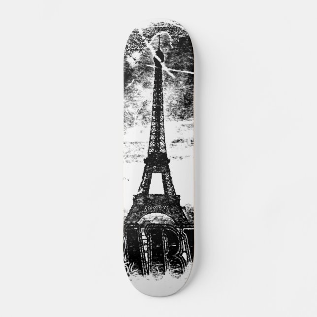 Vintage Eiffel Tower Paris 2 Skateboard (Front)