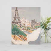 Vintage Eiffel Tower Paris Air Travel Advertising (Standing Front)