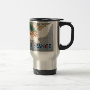 Vintage Eiffel Tower Paris Air Travel Advertising Mug