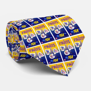 Vintage Eiffel Tower Paris Air Travel Advertising Neck Tie