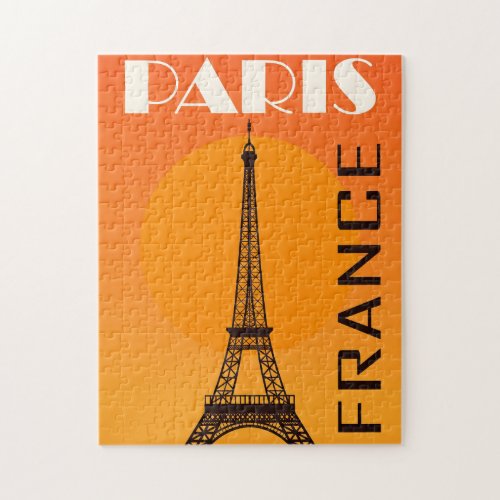 Vintage Eiffel Tower Paris Europe Travel Jigsaw Puzzle