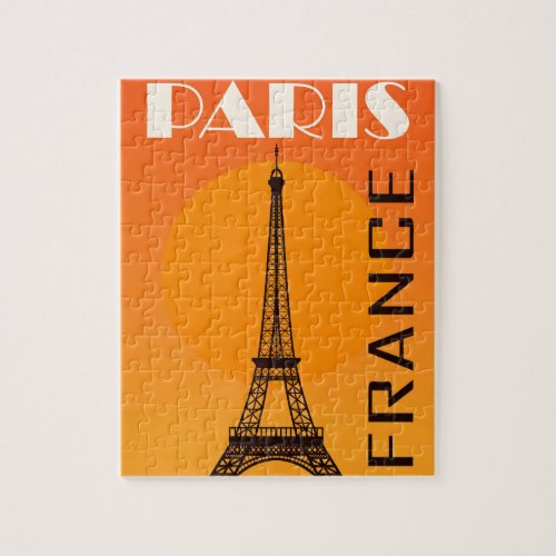 Vintage Eiffel Tower Paris Europe Travel Jigsaw Puzzle