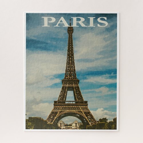 Vintage Eiffel Tower Paris Europe Travel Jigsaw Puzzle