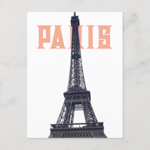Vintage Eiffel Tower Paris Europe Travel Photo Holiday Postcard