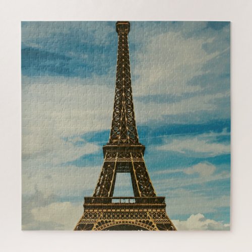 Vintage Eiffel Tower Paris Europe Travel Photo Jigsaw Puzzle