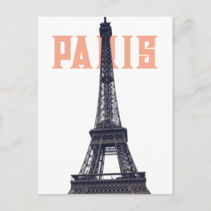 Vintage Eiffel Tower Paris Europe Travel Photo Postcard