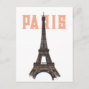 Vintage Eiffel Tower Paris Europe Travel Photo Postcard