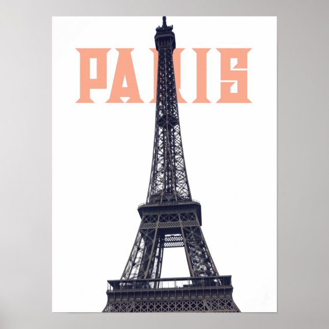 Vintage Eiffel Tower Paris Europe Travel Photo Poster (Front)