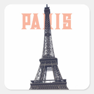 Vintage Eiffel Tower Paris Europe Travel Photo Square Sticker