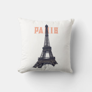 Vintage Eiffel Tower Paris Europe Travel Photo Throw Pillow