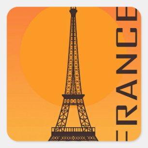 Vintage Eiffel Tower Paris Europe Travel Square Sticker