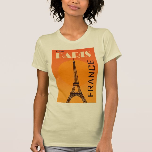 Vintage Eiffel Tower Paris Europe Travel T-Shirt (Front)