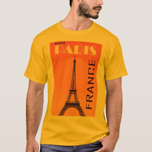 Vintage Eiffel Tower Paris Europe Travel T_Shirt