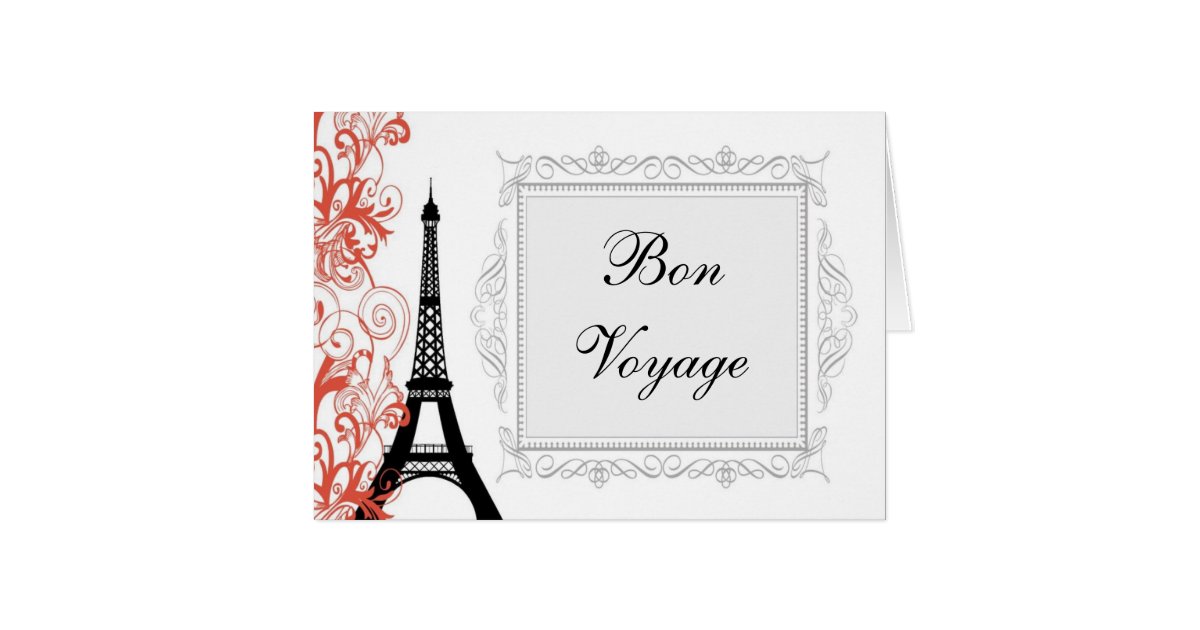 Vintage Eiffel Tower Paris France Bon Voyage Card | Zazzle.com