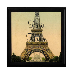 Vintage Eiffel Tower Paris France Poscard -giftbox Jewelry Box