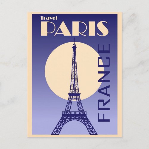 Vintage Eiffel Tower Paris France Retro Postcard