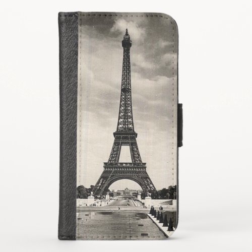 Vintage Eiffel Tower Paris iPhone Wallet Case