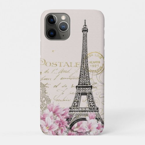Vintage Eiffel Tower Paris Postcard iPhone 11 Pro Case