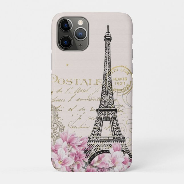 Vintage Eiffel Tower Paris Postcard Case-Mate iPhone Case (Back)