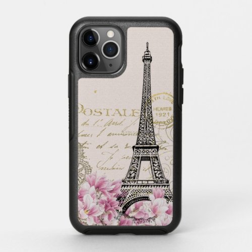 Vintage Eiffel Tower Paris Postcard  OtterBox Symmetry iPhone 11 Pro Case