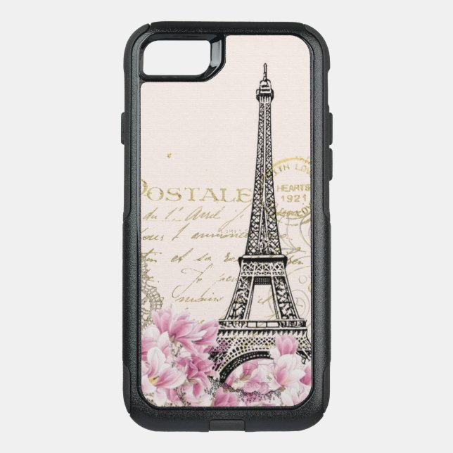 Vintage Eiffel Tower Paris Postcard  Otterbox iPhone Case (Back)