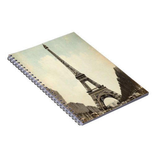 Vintage Eiffel Tower Paris Spiral Photo Notebook