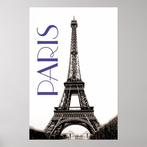 Vintage Eiffel Tower Paris Travel Poster