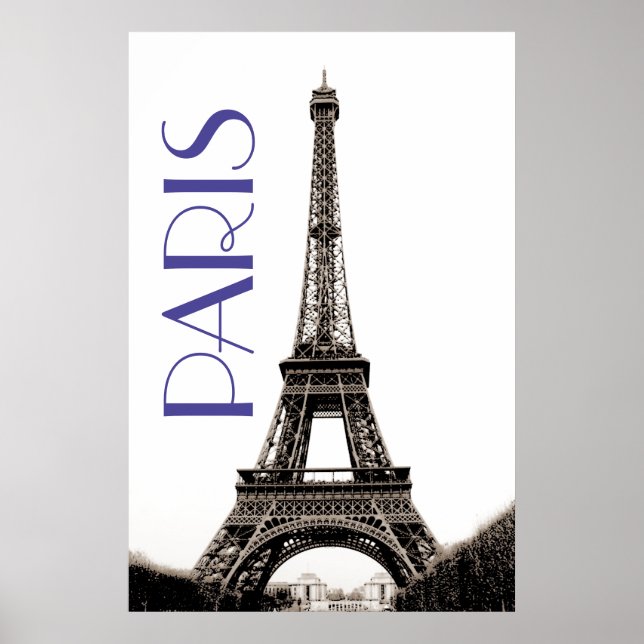 Vintage Eiffel Tower Paris Travel Poster (Front)