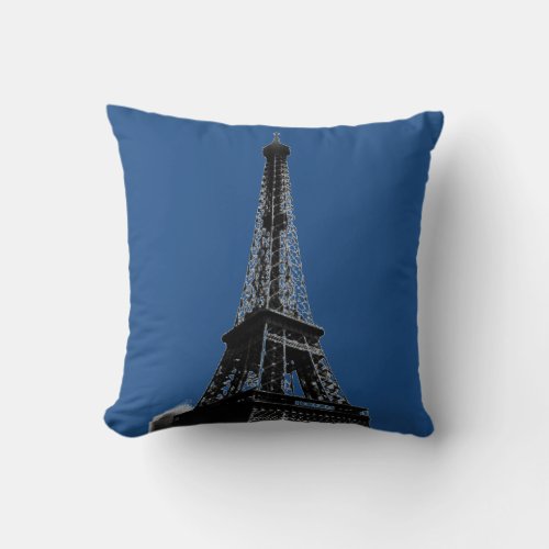Vintage Eiffel Tower Paris Travel Throw Pillow